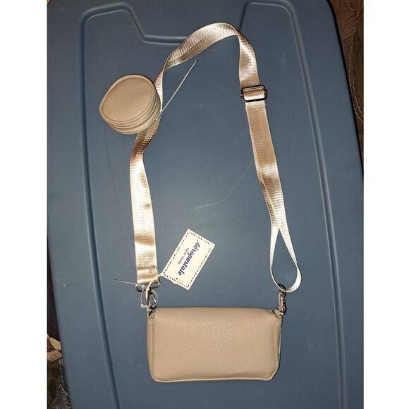 Ladies Taupe Aeropostale Crossbody Bag Purse with Coin Pouch - Picture 6 of 10